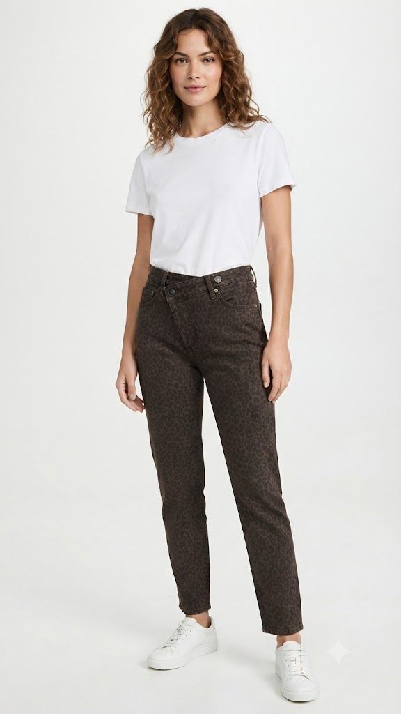 Dark Leopard Crossover Jeans 